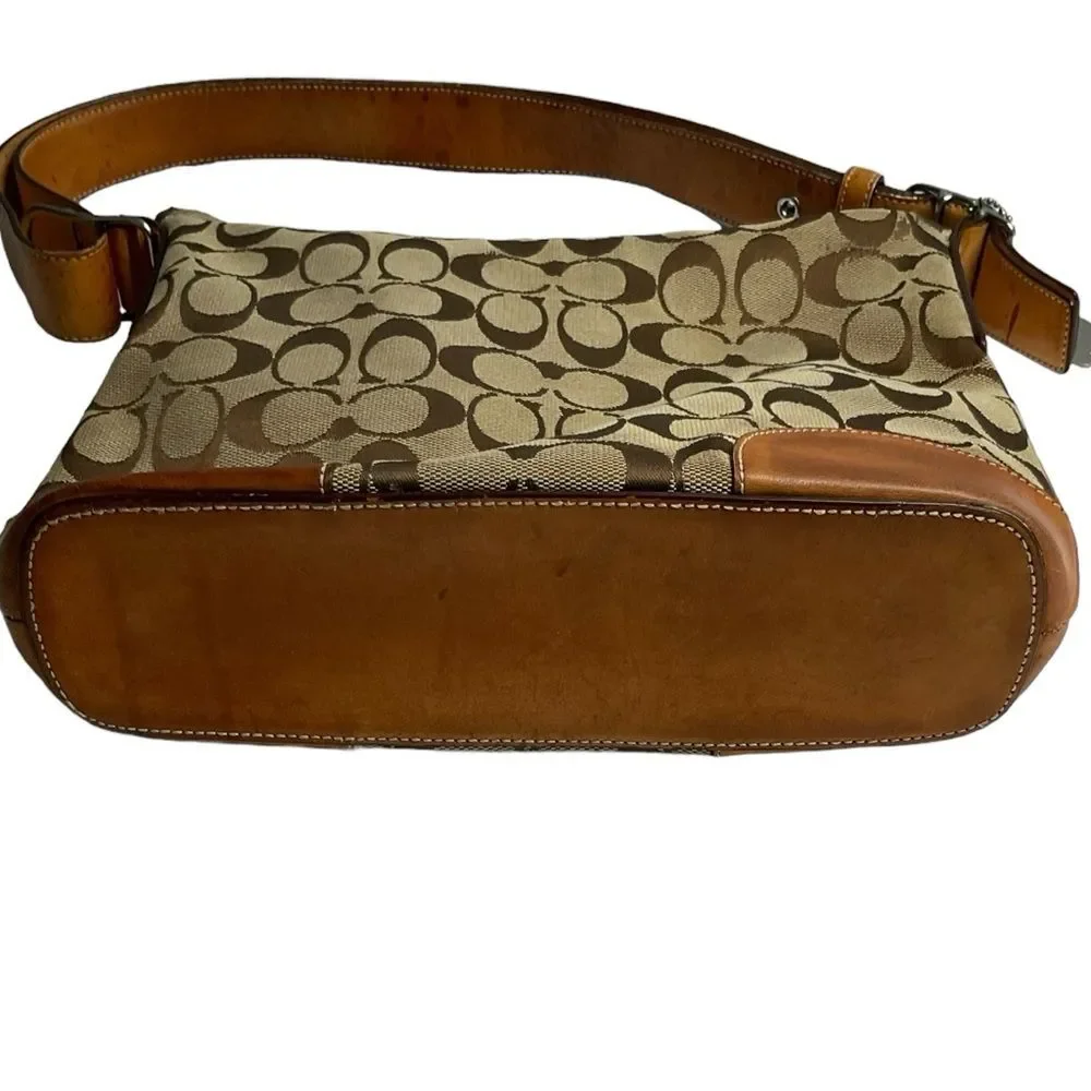 VTG Coach Hobo Signature Canvas Leather Brown Tote Handbag Purse Style #6347